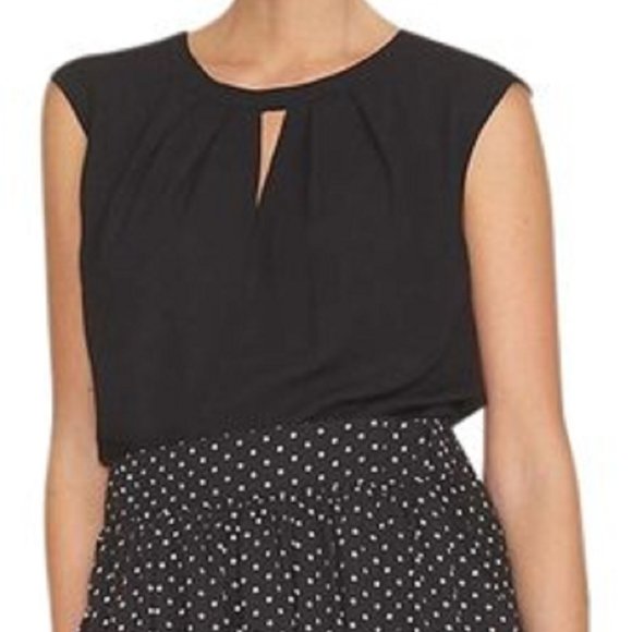 CeCe by Cynthia Steffe Polka Dot Midi Skirt Sz 12 Black & White - Picture 10 of 11